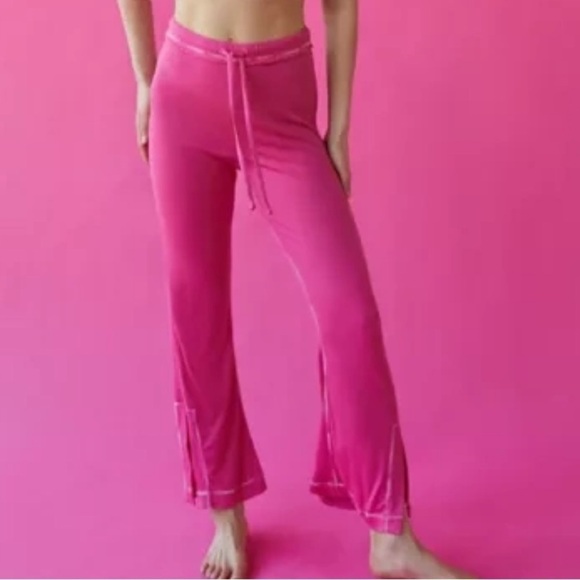 Urban Outfitters Pants - Urban Outfitters Sweet Dreams Pink Waffle Open Slit Ankle Lounge Pants XS